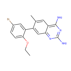 CCOc1ccc(Br)cc1-c1cc2nc(N)nc(N)c2cc1C ZINC000072142444