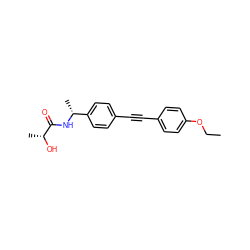 CCOc1ccc(C#Cc2ccc([C@@H](C)NC(=O)[C@@H](C)O)cc2)cc1 ZINC000169706264