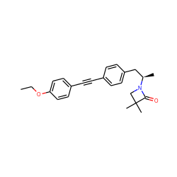 CCOc1ccc(C#Cc2ccc(C[C@@H](C)N3CC(C)(C)C3=O)cc2)cc1 ZINC000113254577