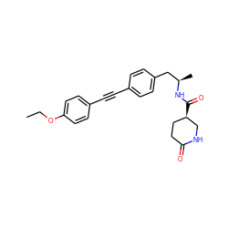 CCOc1ccc(C#Cc2ccc(C[C@@H](C)NC(=O)[C@@H]3CCC(=O)NC3)cc2)cc1 ZINC000113410934