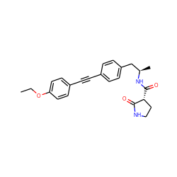 CCOc1ccc(C#Cc2ccc(C[C@@H](C)NC(=O)[C@@H]3CCNC3=O)cc2)cc1 ZINC000113410872