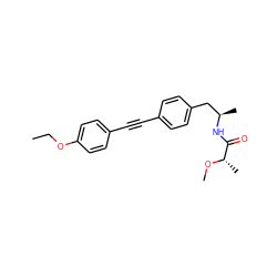 CCOc1ccc(C#Cc2ccc(C[C@@H](C)NC(=O)[C@H](C)OC)cc2)cc1 ZINC000113413732