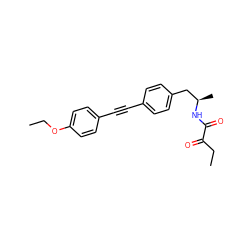 CCOc1ccc(C#Cc2ccc(C[C@@H](C)NC(=O)C(=O)CC)cc2)cc1 ZINC000113411076