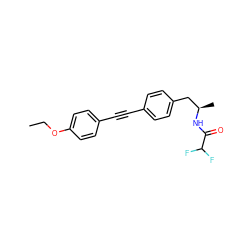 CCOc1ccc(C#Cc2ccc(C[C@@H](C)NC(=O)C(F)F)cc2)cc1 ZINC000113411047