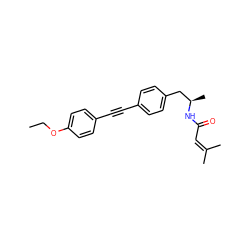 CCOc1ccc(C#Cc2ccc(C[C@@H](C)NC(=O)C=C(C)C)cc2)cc1 ZINC000113410812