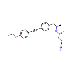 CCOc1ccc(C#Cc2ccc(C[C@@H](C)NC(=O)CCC#N)cc2)cc1 ZINC000169706242