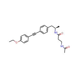 CCOc1ccc(C#Cc2ccc(C[C@@H](C)NC(=O)CCNC(C)=O)cc2)cc1 ZINC000113411443