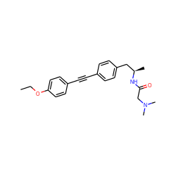 CCOc1ccc(C#Cc2ccc(C[C@@H](C)NC(=O)CN(C)C)cc2)cc1 ZINC000169706240