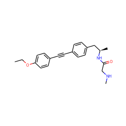 CCOc1ccc(C#Cc2ccc(C[C@@H](C)NC(=O)CNC)cc2)cc1 ZINC000113410771