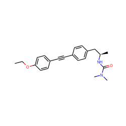 CCOc1ccc(C#Cc2ccc(C[C@@H](C)NC(=O)N(C)C)cc2)cc1 ZINC000113410630