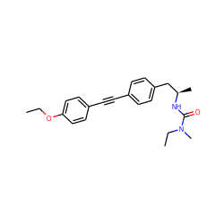 CCOc1ccc(C#Cc2ccc(C[C@@H](C)NC(=O)N(C)CC)cc2)cc1 ZINC000113410617