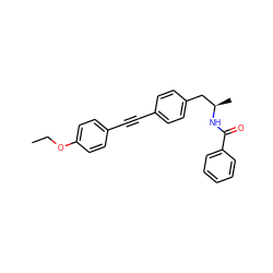 CCOc1ccc(C#Cc2ccc(C[C@@H](C)NC(=O)c3ccccc3)cc2)cc1 ZINC000113411020