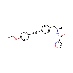 CCOc1ccc(C#Cc2ccc(C[C@@H](C)NC(=O)c3ccon3)cc2)cc1 ZINC000113411498