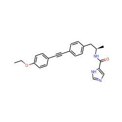 CCOc1ccc(C#Cc2ccc(C[C@@H](C)NC(=O)c3cnc[nH]3)cc2)cc1 ZINC000113411504