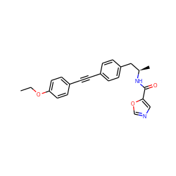 CCOc1ccc(C#Cc2ccc(C[C@@H](C)NC(=O)c3cnco3)cc2)cc1 ZINC000169706260