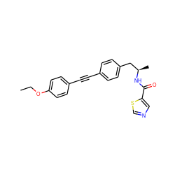 CCOc1ccc(C#Cc2ccc(C[C@@H](C)NC(=O)c3cncs3)cc2)cc1 ZINC000113411426