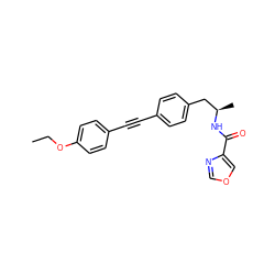 CCOc1ccc(C#Cc2ccc(C[C@@H](C)NC(=O)c3cocn3)cc2)cc1 ZINC000113410910