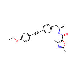 CCOc1ccc(C#Cc2ccc(C[C@@H](C)NC(=O)c3oc(C)nc3C)cc2)cc1 ZINC000113410922