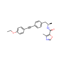 CCOc1ccc(C#Cc2ccc(C[C@@H](C)NC(=O)c3ocnc3C)cc2)cc1 ZINC000113411572