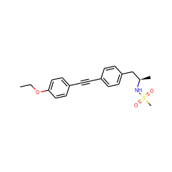 CCOc1ccc(C#Cc2ccc(C[C@@H](C)NS(C)(=O)=O)cc2)cc1 ZINC000113411299