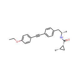 CCOc1ccc(C#Cc2ccc(C[C@H](C)NC(=O)[C@@H]3C[C@@H]3C)cc2)cc1 ZINC000169706251