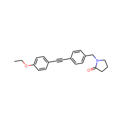 CCOc1ccc(C#Cc2ccc(CN3CCCC3=O)cc2)cc1 ZINC000113409700