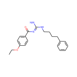 CCOc1ccc(C(=O)/N=C(\N)NCCCCc2ccccc2)cc1 ZINC000026936949