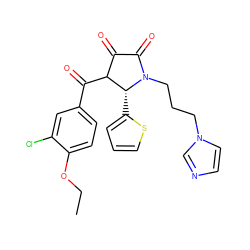 CCOc1ccc(C(=O)C2C(=O)C(=O)N(CCCn3ccnc3)[C@@H]2c2cccs2)cc1Cl ZINC000013123416