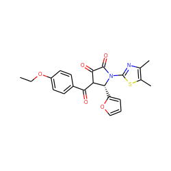 CCOc1ccc(C(=O)C2C(=O)C(=O)N(c3nc(C)c(C)s3)[C@@H]2c2ccco2)cc1 ZINC000013127466