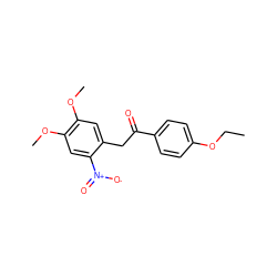 CCOc1ccc(C(=O)Cc2cc(OC)c(OC)cc2[N+](=O)[O-])cc1 ZINC000000432062