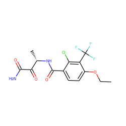 CCOc1ccc(C(=O)N[C@@H](C)C(=O)C(N)=O)c(Cl)c1C(F)(F)F ZINC000064559772