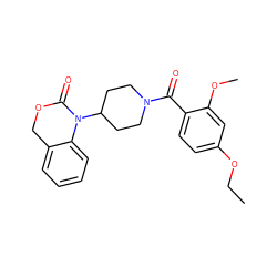 CCOc1ccc(C(=O)N2CCC(N3C(=O)OCc4ccccc43)CC2)c(OC)c1 ZINC000026838389