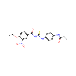 CCOc1ccc(C(=O)NC(=S)Nc2ccc(NC(=O)CC)cc2)cc1[N+](=O)[O-] ZINC000002984010