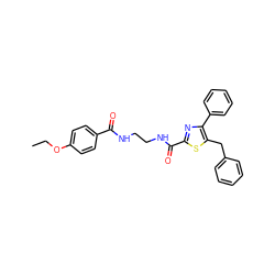 CCOc1ccc(C(=O)NCCNC(=O)c2nc(-c3ccccc3)c(Cc3ccccc3)s2)cc1 ZINC000049066500