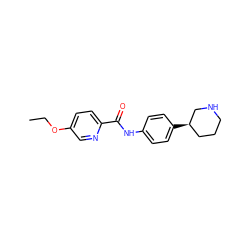 CCOc1ccc(C(=O)Nc2ccc([C@@H]3CCCNC3)cc2)nc1 ZINC000117722216