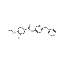 CCOc1ccc(C(=O)Nc2ccc(Cc3ccncc3)cc2)cc1Br ZINC000005030140