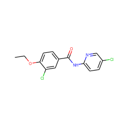 CCOc1ccc(C(=O)Nc2ccc(Cl)cn2)cc1Cl ZINC000000170966