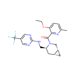 CCOc1ccc(C)nc1C(=O)N1C[C@@H]2C[C@@H]2C[C@H]1CNc1ncc(C(F)(F)F)cn1 ZINC000068208619