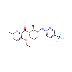 CCOc1ccc(C)nc1C(=O)N1CCC[C@@H](Nc2ccc(C(F)(F)F)cn2)[C@@H]1C ZINC000220737183