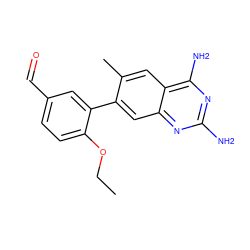 CCOc1ccc(C=O)cc1-c1cc2nc(N)nc(N)c2cc1C ZINC000072116215