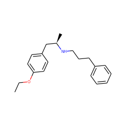 CCOc1ccc(C[C@@H](C)NCCCc2ccccc2)cc1 ZINC000013735986