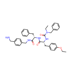 CCOc1ccc(C[C@@H](NC(=O)N(CC)Cc2ccccc2)C(=O)N[C@@H](Cc2ccccc2)C(=O)NCc2ccc(CN)cc2)cc1 ZINC000206318014
