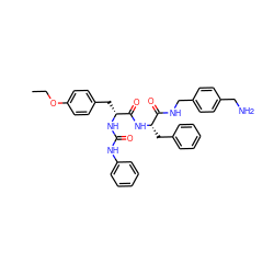 CCOc1ccc(C[C@@H](NC(=O)Nc2ccccc2)C(=O)N[C@@H](Cc2ccccc2)C(=O)NCc2ccc(CN)cc2)cc1 ZINC000206317095