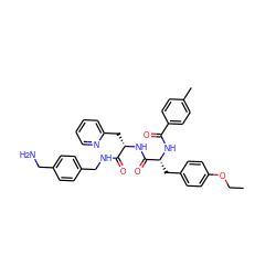 CCOc1ccc(C[C@@H](NC(=O)c2ccc(C)cc2)C(=O)N[C@@H](Cc2ccccn2)C(=O)NCc2ccc(CN)cc2)cc1 ZINC000206321131