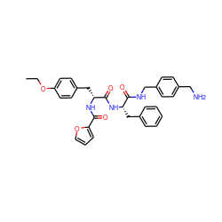 CCOc1ccc(C[C@@H](NC(=O)c2ccco2)C(=O)N[C@@H](Cc2ccccc2)C(=O)NCc2ccc(CN)cc2)cc1 ZINC000206140964