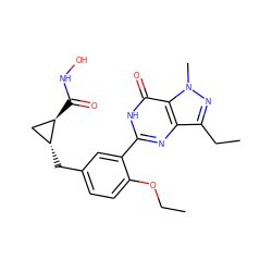 CCOc1ccc(C[C@@H]2C[C@H]2C(=O)NO)cc1-c1nc2c(CC)nn(C)c2c(=O)[nH]1 ZINC001772651378