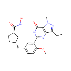 CCOc1ccc(C[C@@H]2CC[C@@H](C(=O)NO)C2)cc1-c1nc2c(CC)nn(C)c2c(=O)[nH]1 ZINC001772608548