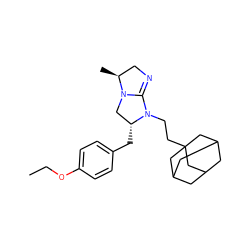 CCOc1ccc(C[C@@H]2CN3C(=NC[C@@H]3C)N2CCC23CC4CC(CC(C4)C2)C3)cc1 ZINC000040940631