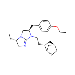 CCOc1ccc(C[C@@H]2CN3C(=NC[C@@H]3CC)N2CC[C@@H]2C[C@H]3CC[C@H]2C3)cc1 ZINC000299811700