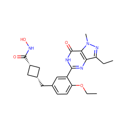 CCOc1ccc(C[C@H]2C[C@@H](C(=O)NO)C2)cc1-c1nc2c(CC)nn(C)c2c(=O)[nH]1 ZINC001772645367